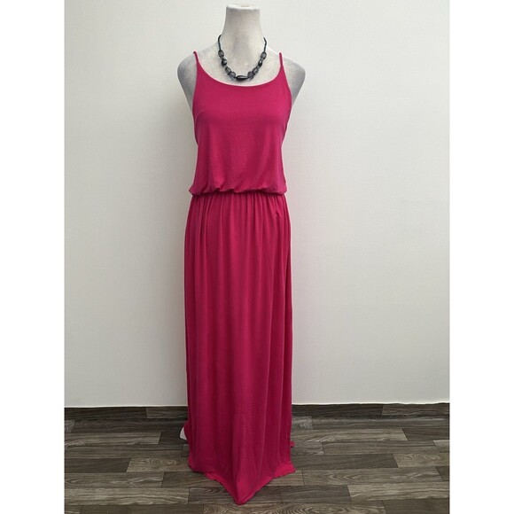 Emerald Women’s  spaghetti strap maxi dress Size 1XL Pink Pullover Elastic Waist - Picture 2 of 11